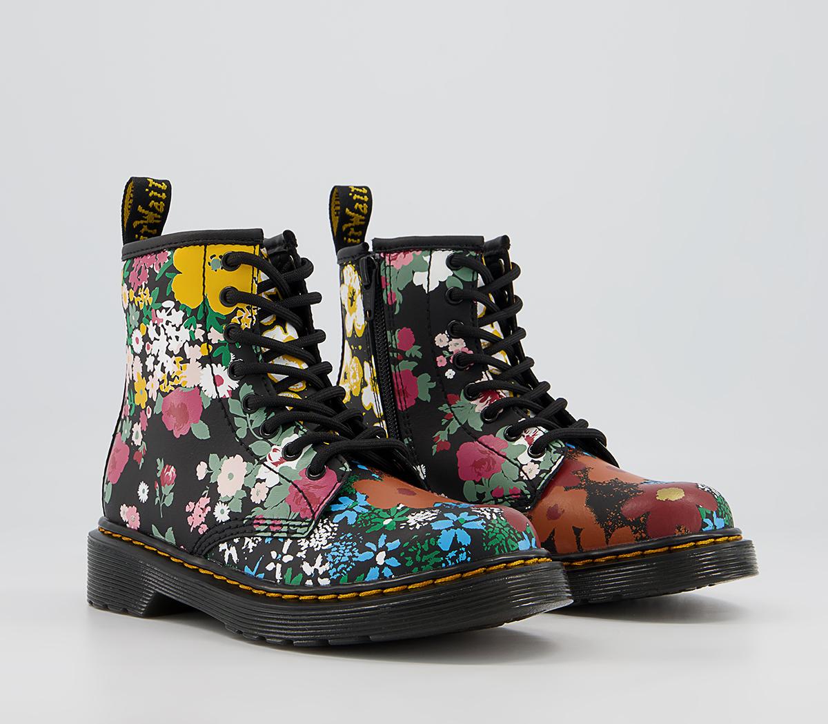 Dr. Martens Delaney Junior Inside Zip Lace Boots Dr. Martens Delaney Junior Inside Zip Lace Boots Black Floral
