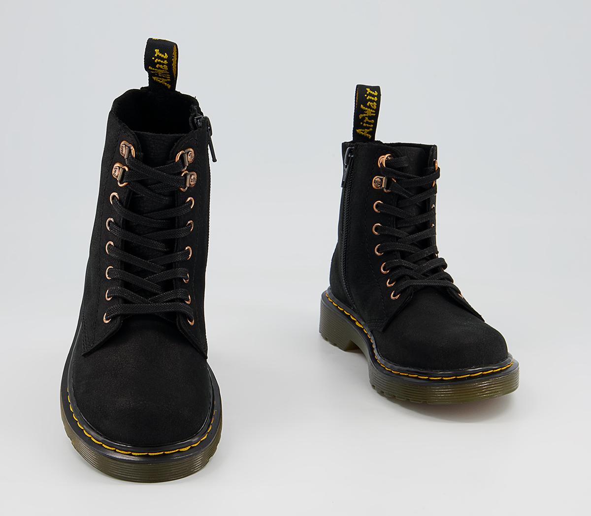 Dr. Martens Delaney Junior Inside Zip Lace Boots Dr. Martens Delaney Junior Inside Zip Lace Boots Black Chase Suede