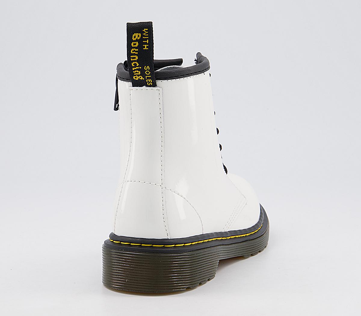 Dr. Martens Delaney Junior Lace Inside Zip Boots Dr. Martens Delaney Junior Lace Inside Zip Boots White Patent