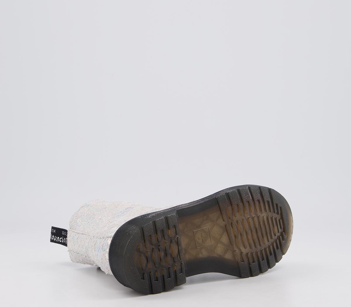Dr. Martens Delaney Junior Inside Zip Lace Boots Dr. Martens Delaney Junior Inside Zip Lace Boots White Silver Croc Metallic