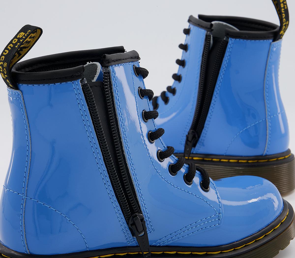 Dr. Martens Delaney Junior Inside Zip Lace Boots Dr. Martens Delaney Junior Inside Zip Lace Boots Mid Blue Patent