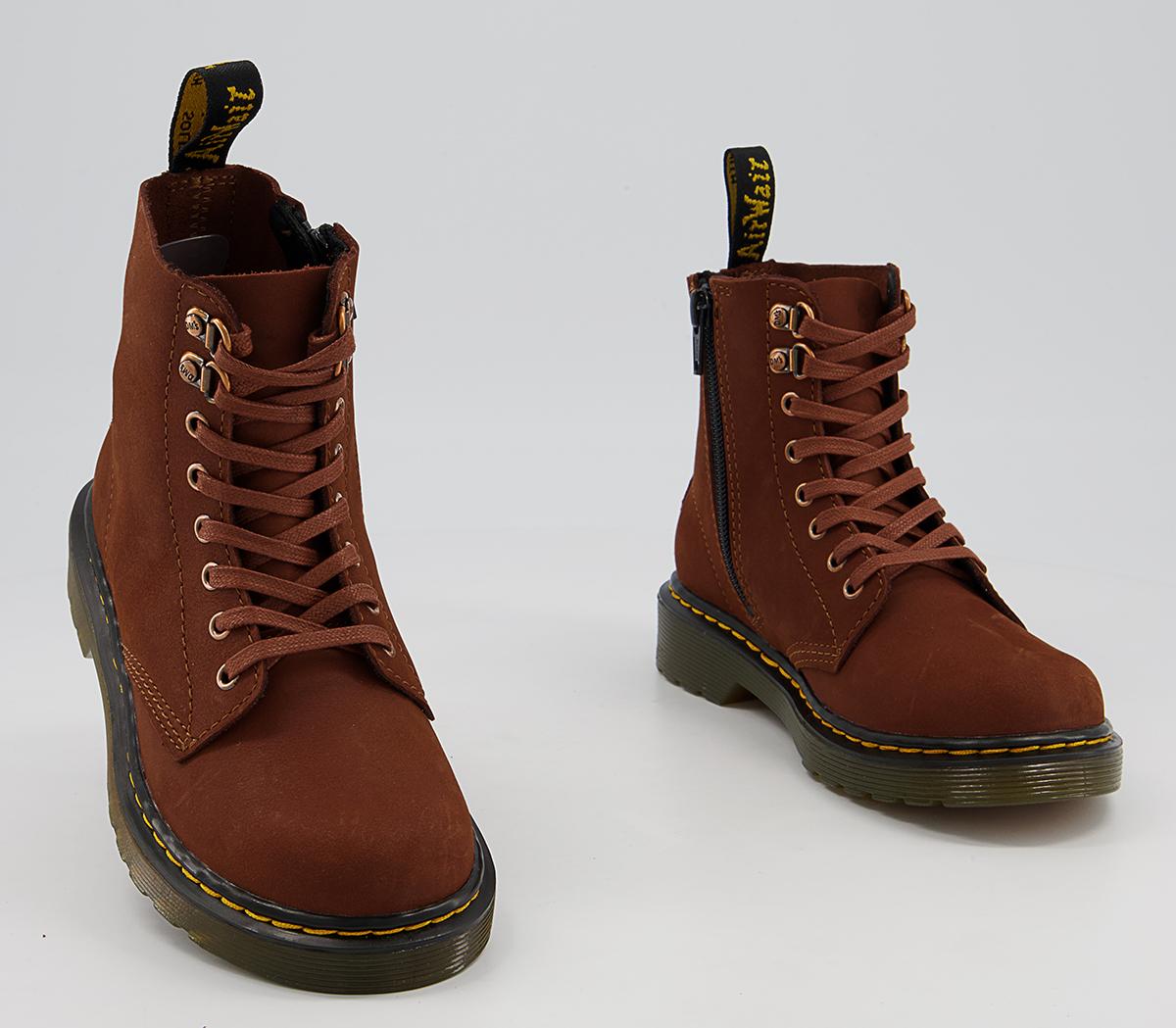 Dr. Martens Delaney Junior Inside Zip Lace Boots Dr. Martens Delaney Junior Inside Zip Lace Boots Dark Tan Chase Suede