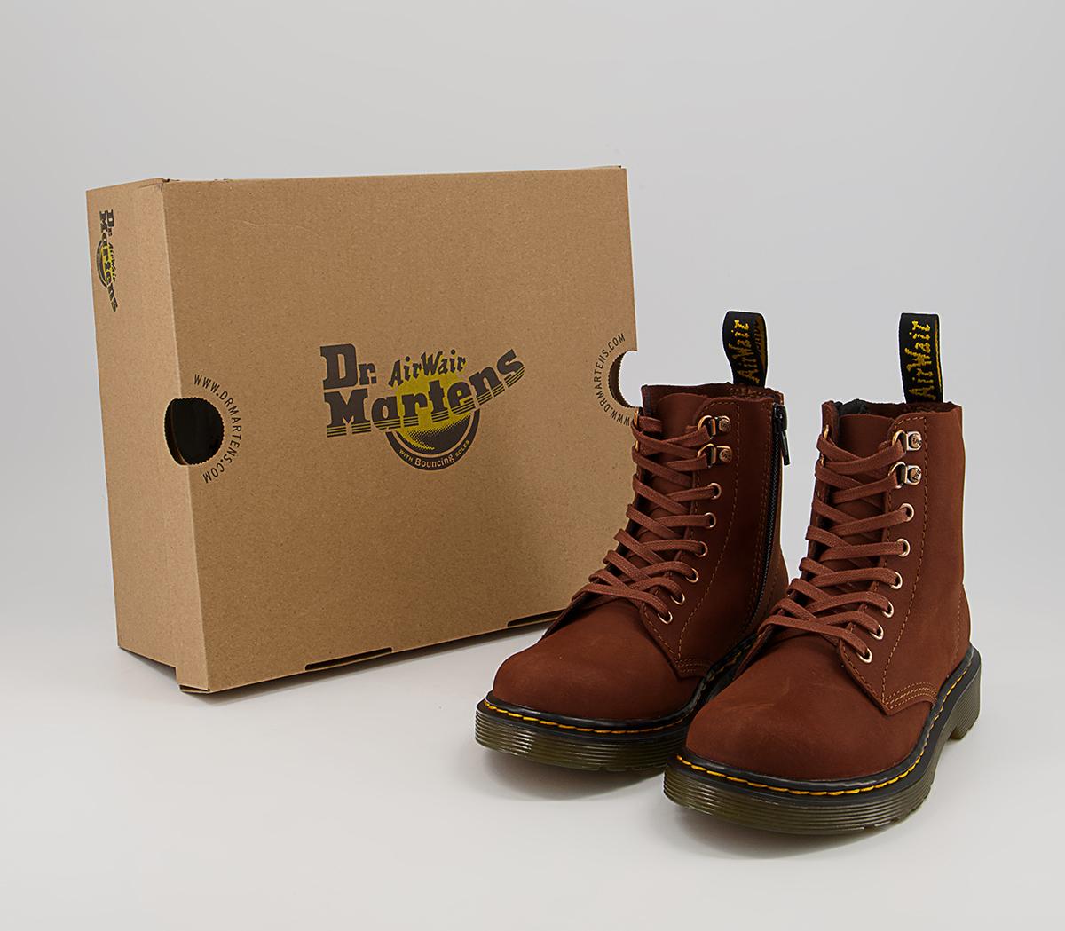 Dr. Martens Delaney Junior Inside Zip Lace Boots Dr. Martens Delaney Junior Inside Zip Lace Boots Dark Tan Chase Suede