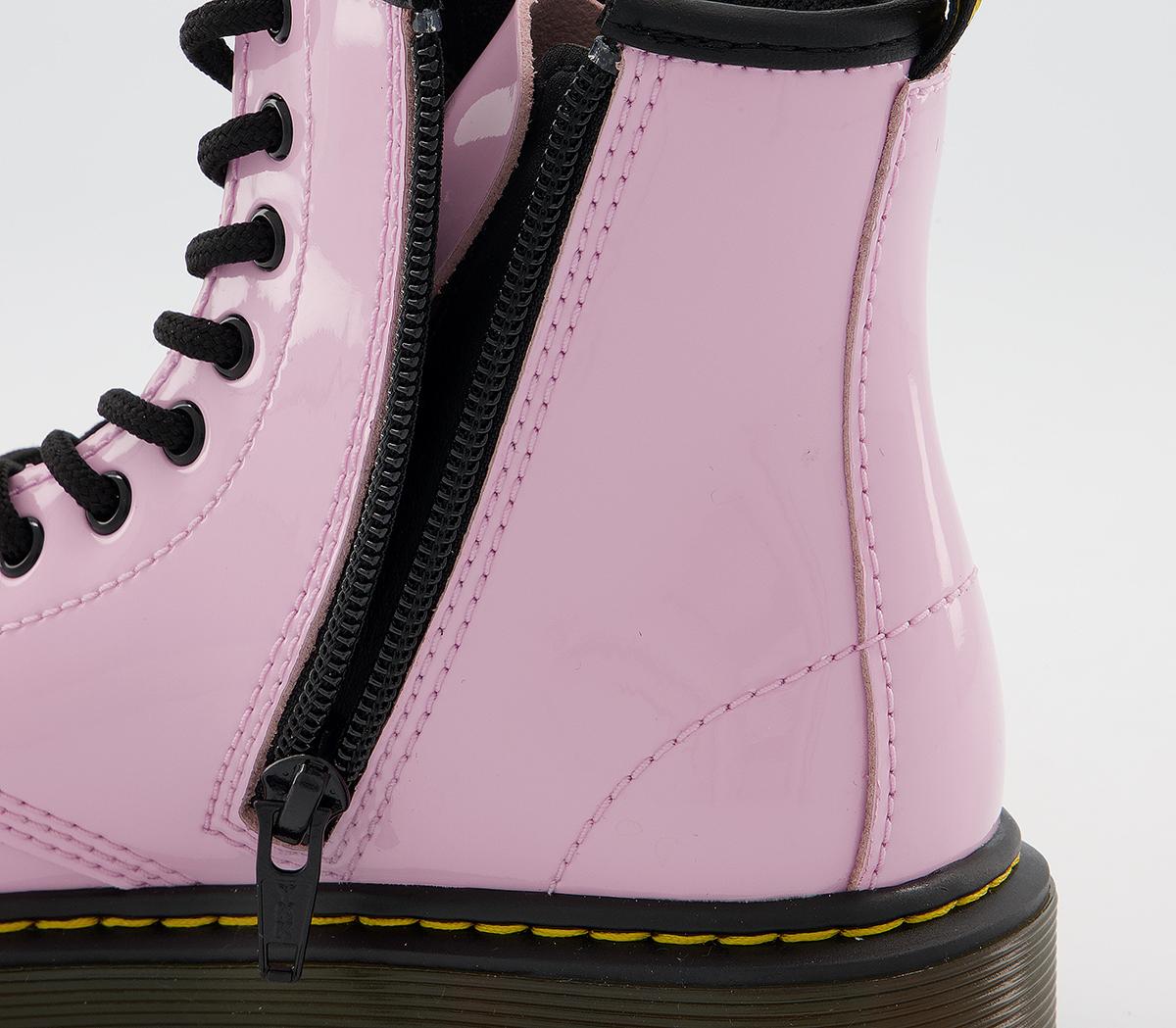 Dr. Martens Delaney Junior Inside Zip Lace Boots Dr. Martens Delaney Junior Inside Zip Lace Boots Pale Pink Patent