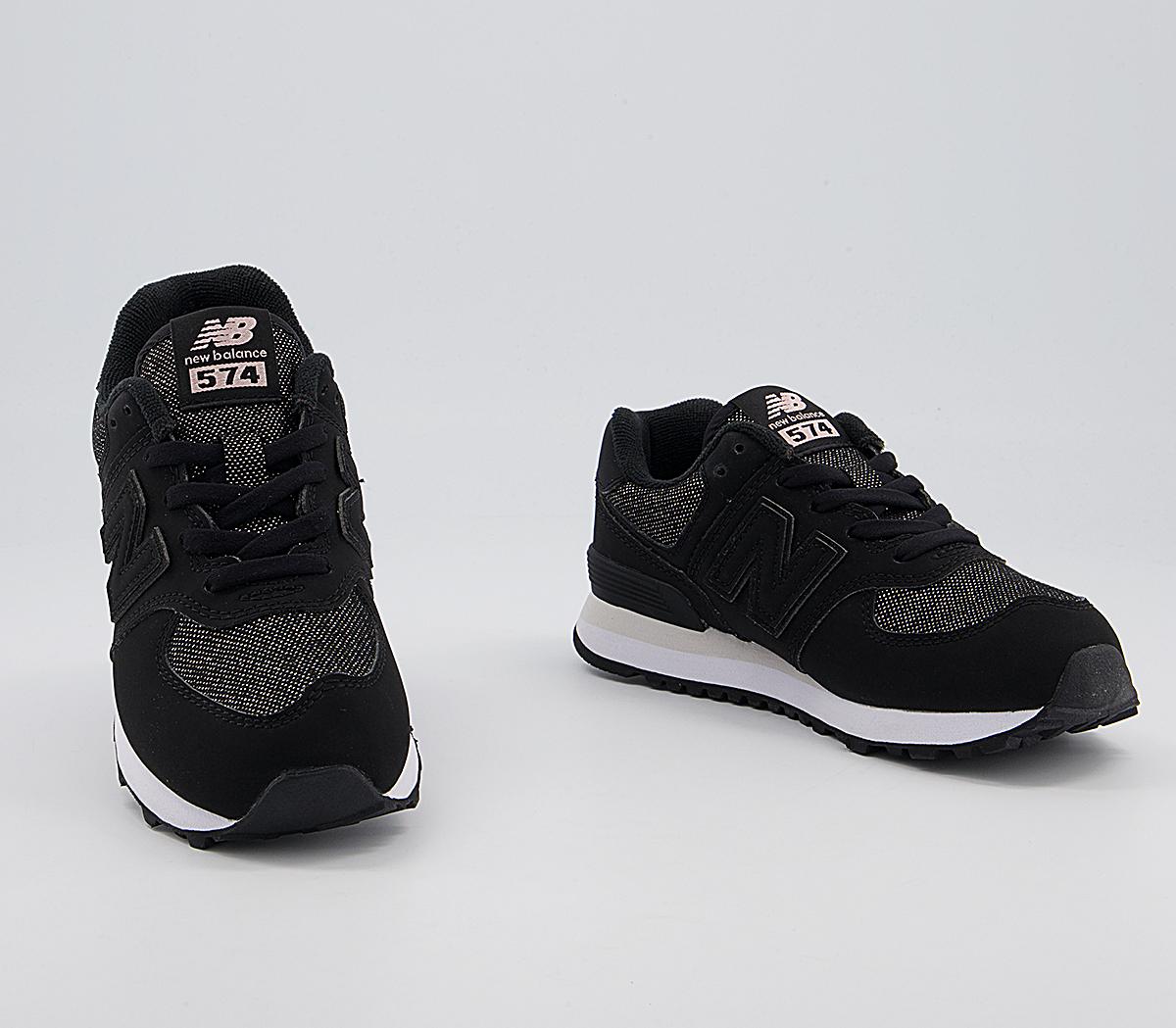 New Balance 574 Kids Trainers New Balance 574 Kids Trainers Black Black White