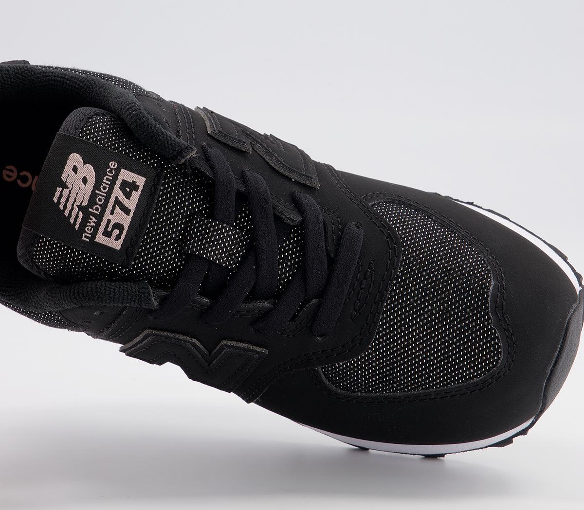New Balance 574 Kids Trainers New Balance 574 Kids Trainers Black Black White