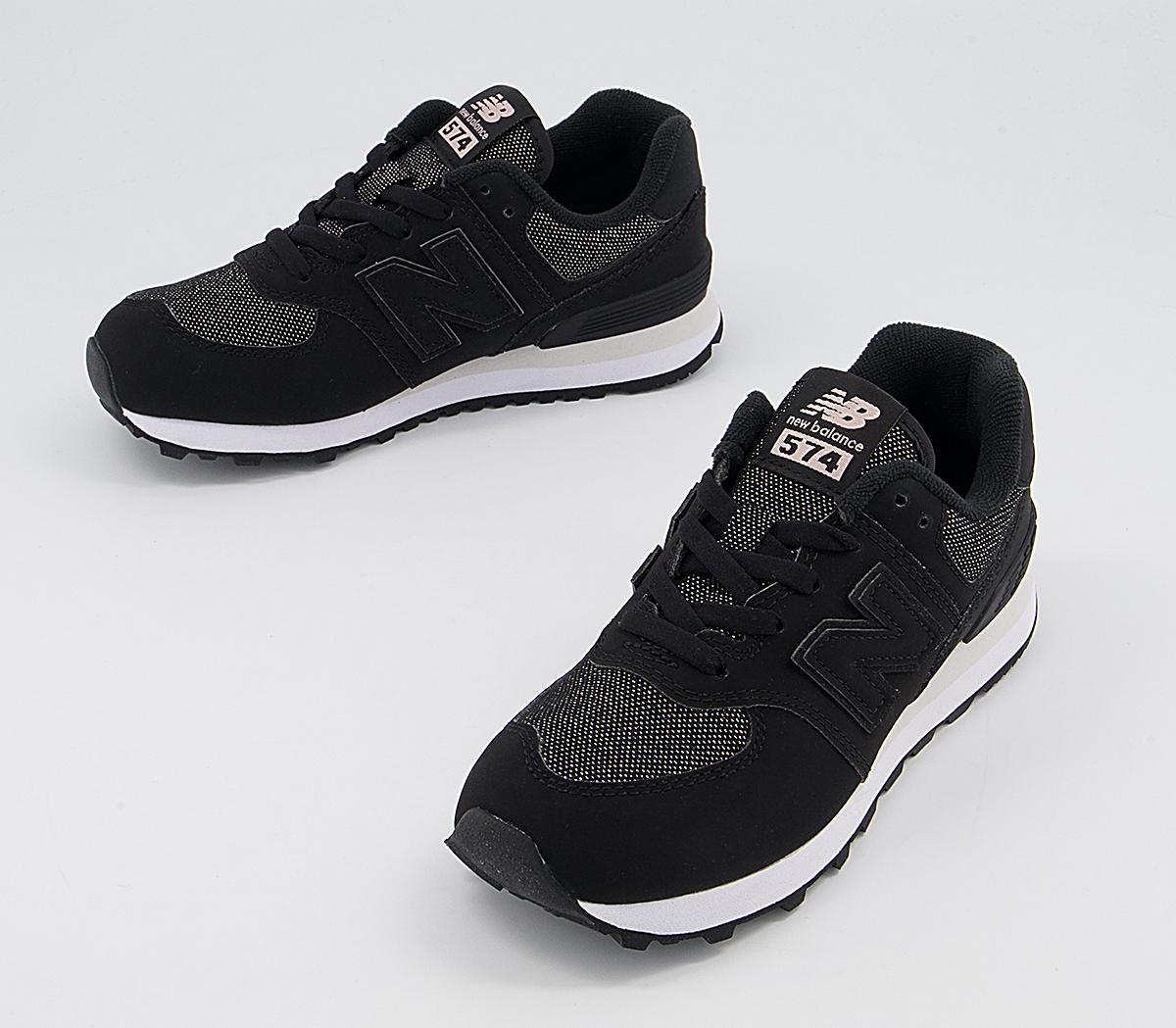 New Balance 574 Kids Trainers New Balance 574 Kids Trainers Black Black White