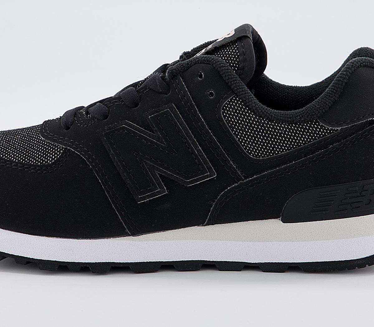 New Balance 574 Kids Trainers New Balance 574 Kids Trainers Black Black White