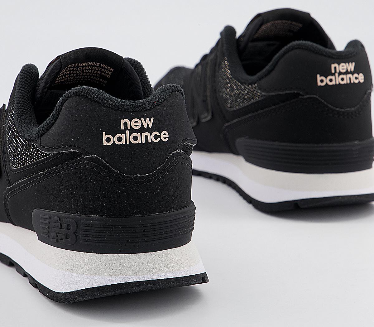 New Balance 574 Kids Trainers New Balance 574 Kids Trainers Black Black White