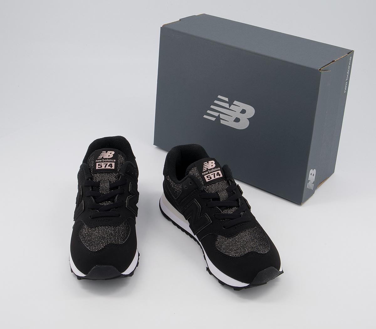 New Balance 574 Kids Trainers New Balance 574 Kids Trainers Black Black White