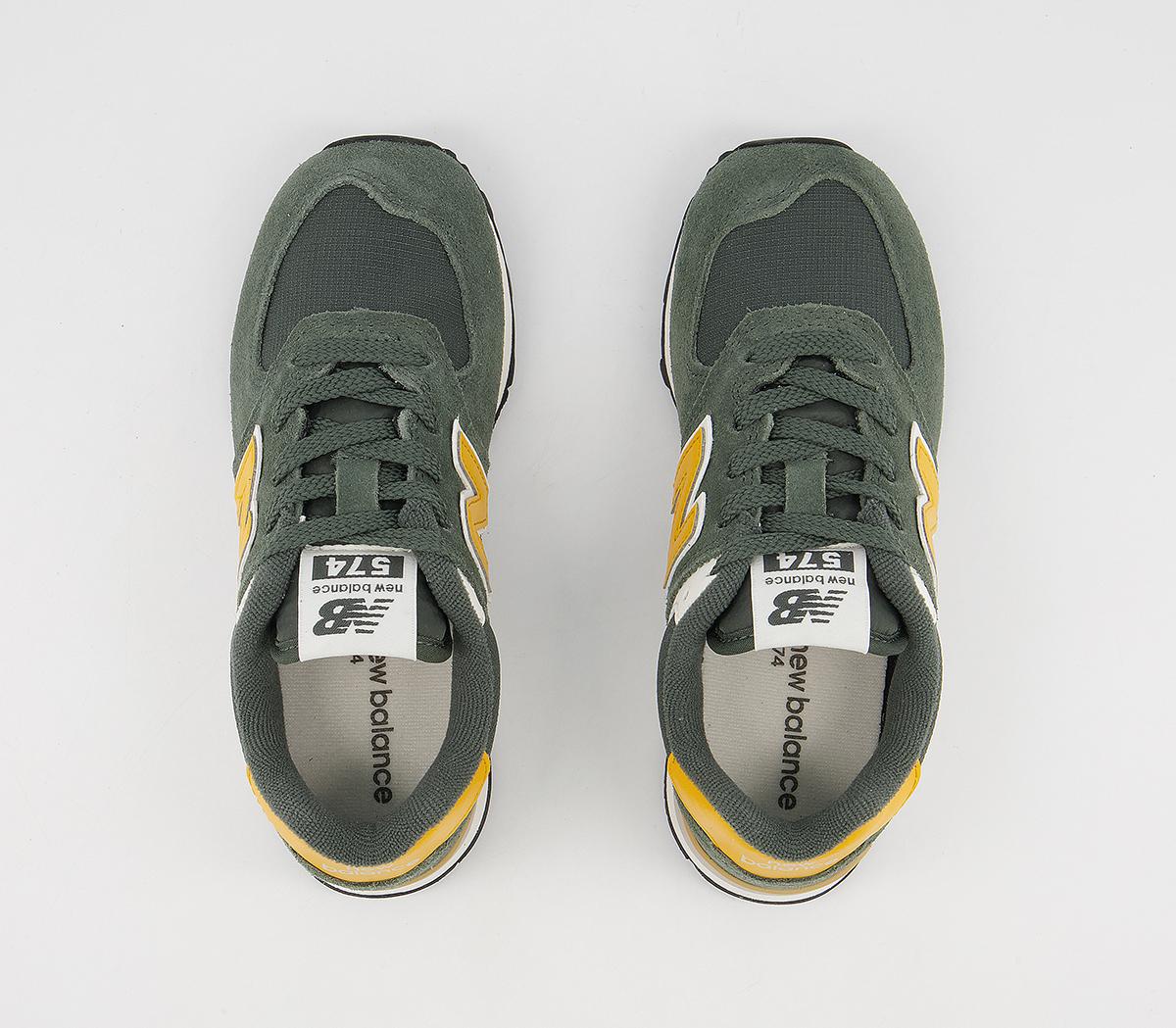 New Balance 574 Kids Trainers New Balance 574 Kids Trainers Khaki Yellow
