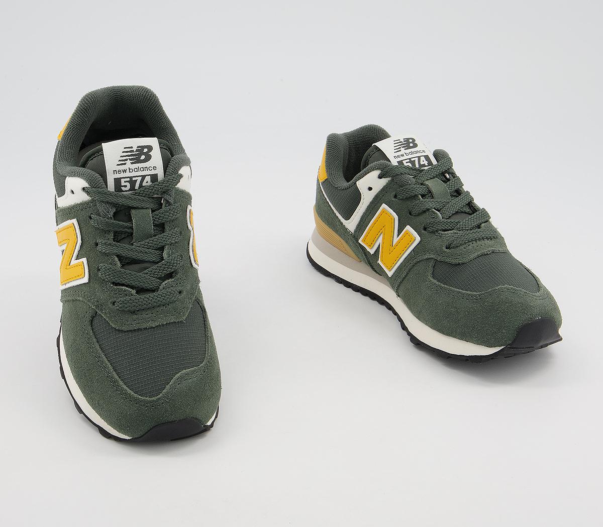 New Balance 574 Kids Trainers New Balance 574 Kids Trainers Khaki Yellow