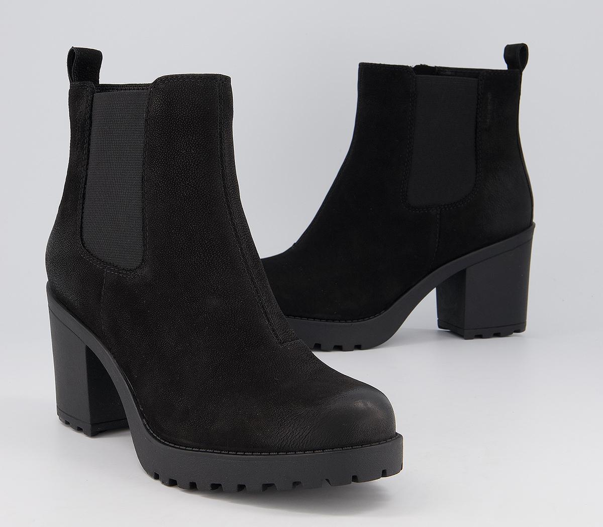 Vagabond Shoemakers Grace Heeled Chelsea Boots Black Nubuck - Women's ...