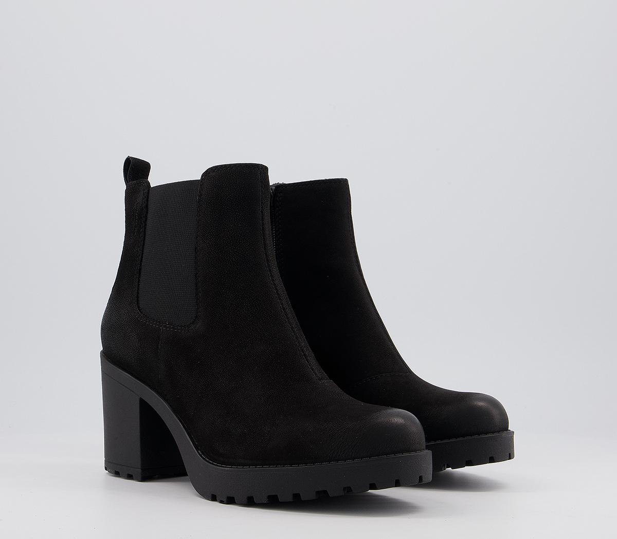 Vagabond Shoemakers Grace Heeled Chelsea Boots Black Nubuck - Women's ...