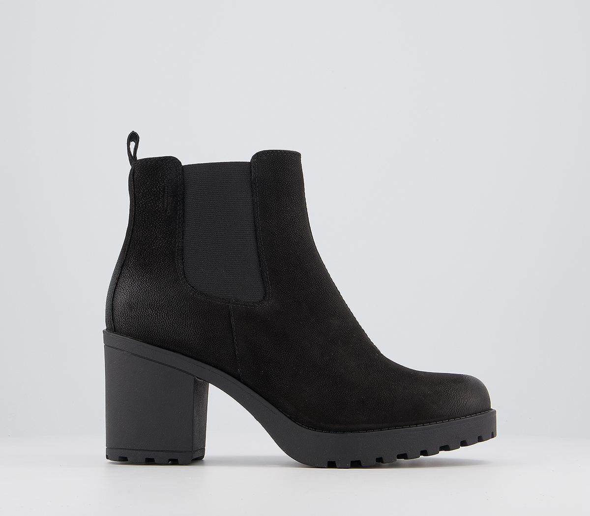 Vagabond Shoemakers Grace Heeled Chelsea Boots Black Nubuck - Women's ...