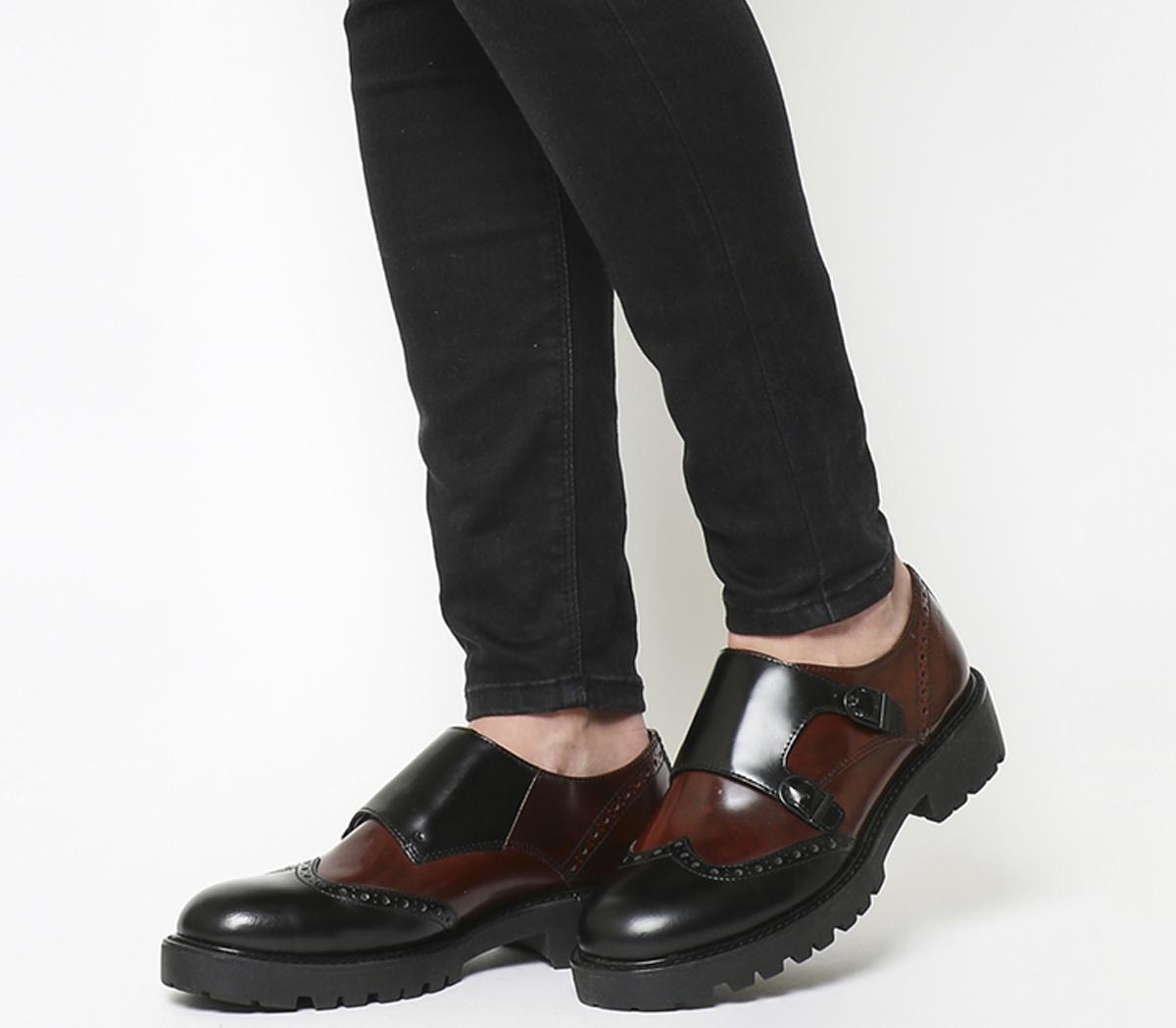 Vagabond ShoemakersKenvova Double MonkBlack Burgundy Leather
