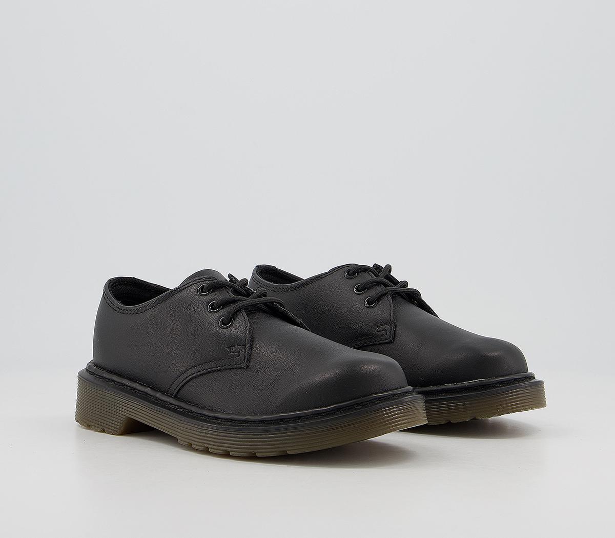 Dr. Martens 3 Eye Lace Junior Shoes Black Leather - Unisex