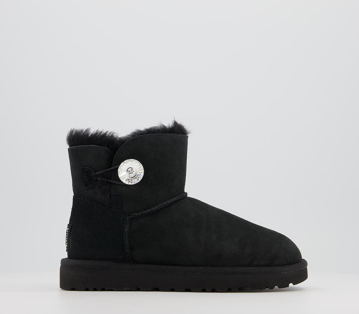 UGG Mini Bailey Bling Boots Black - Women's Ankle Boots