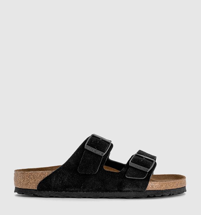 BIRKENSTOCK Arizona Two Strap Sandals Black Suede