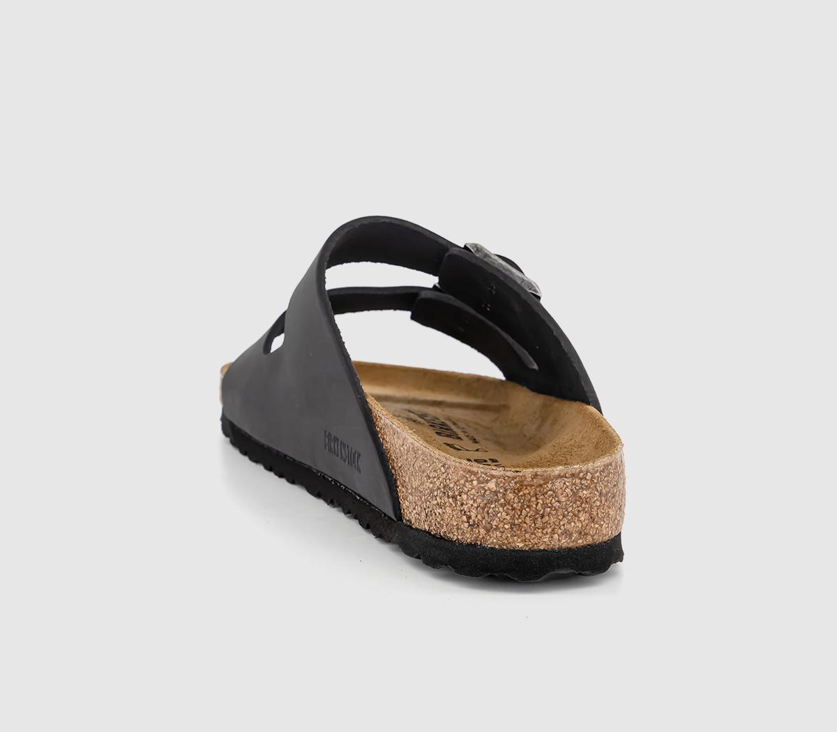 BIRKENSTOCKArizona Two Strap Sandals Oiled Black Leather