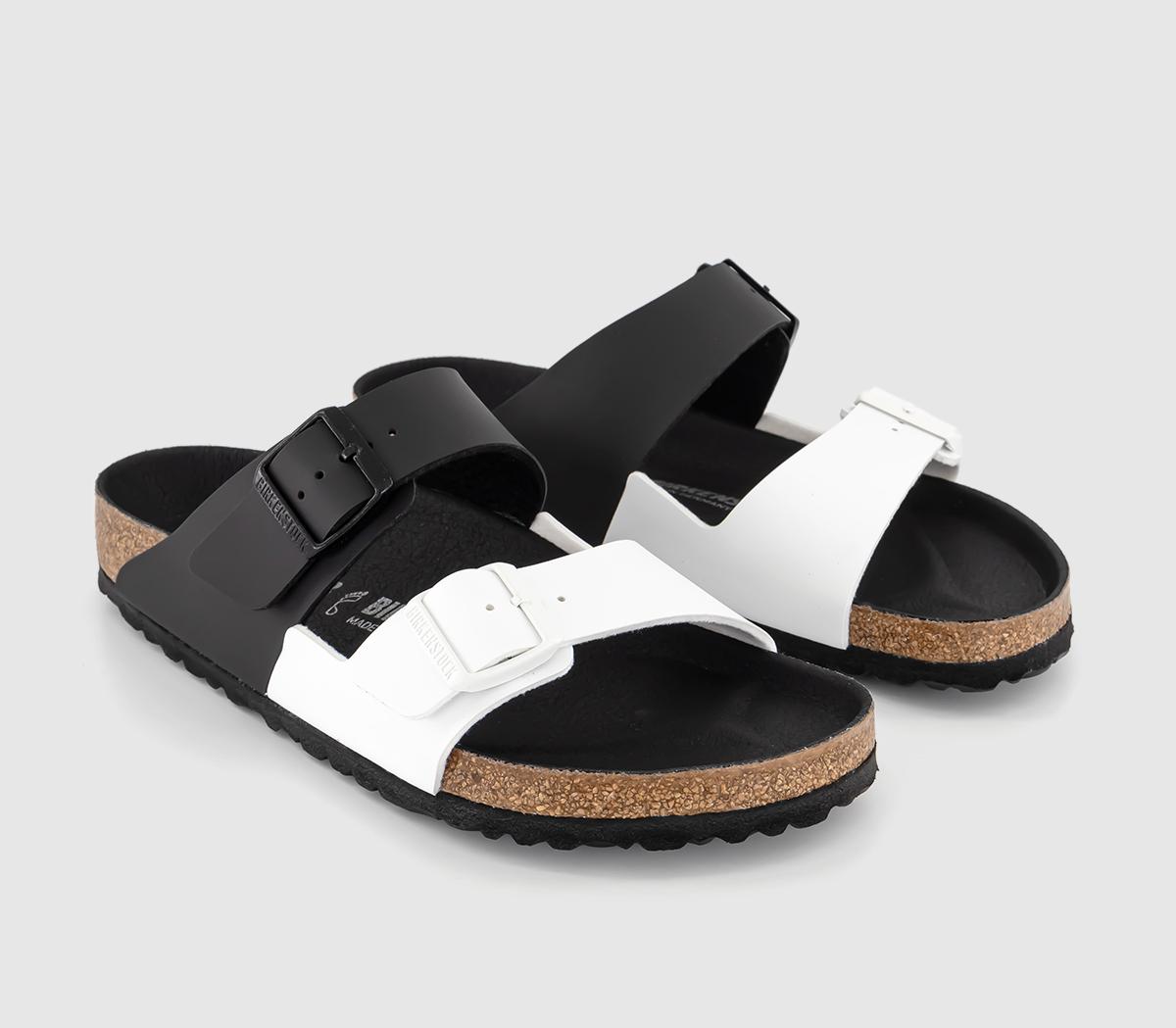 BIRKENSTOCKArizona Two Strap Sandals BIRKENSTOCKArizona Two Strap Sandals White Black Split