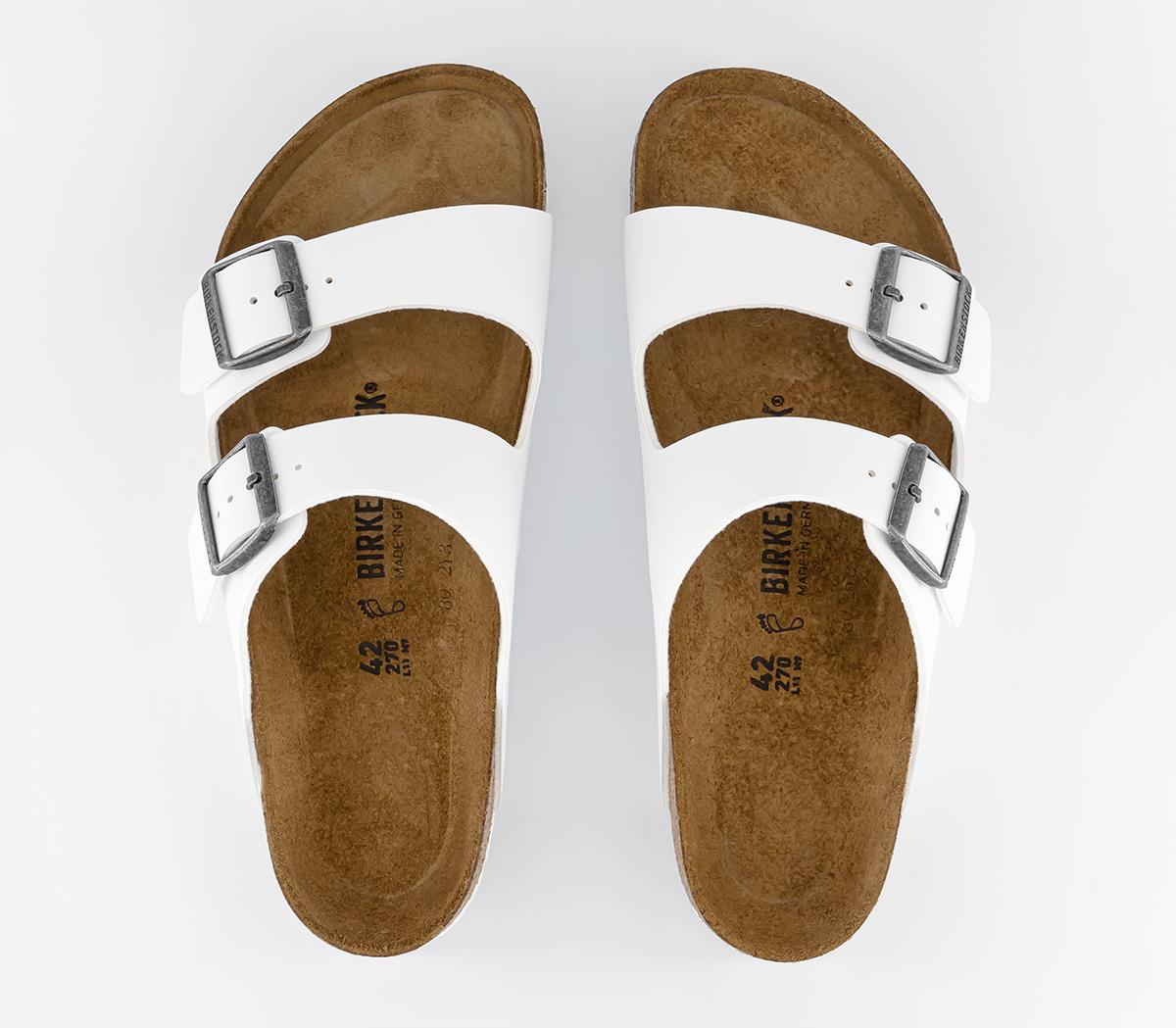 Birkenstock Arizona Two Strap Sandals White Birko Mens Sandals