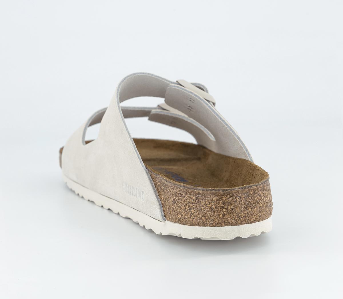 BIRKENSTOCKArizona Two Strap Sandals Antique White Suede