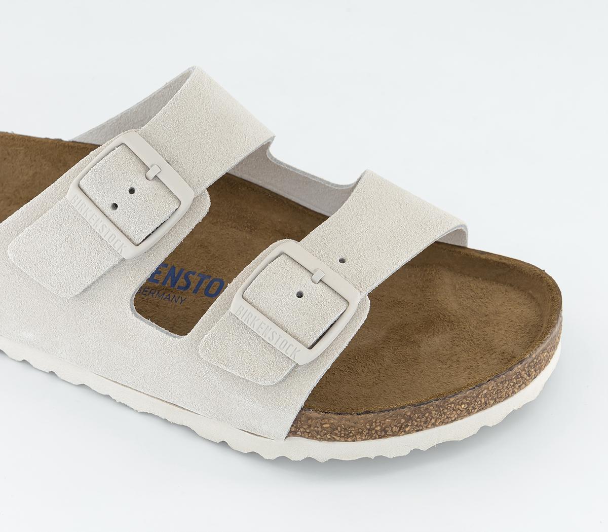 BIRKENSTOCKArizona Two Strap Sandals Antique White Suede