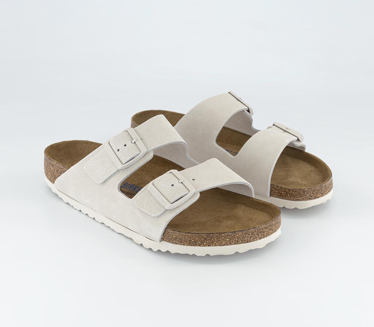 BIRKENSTOCKArizona Two Strap Sandals Antique White Suede