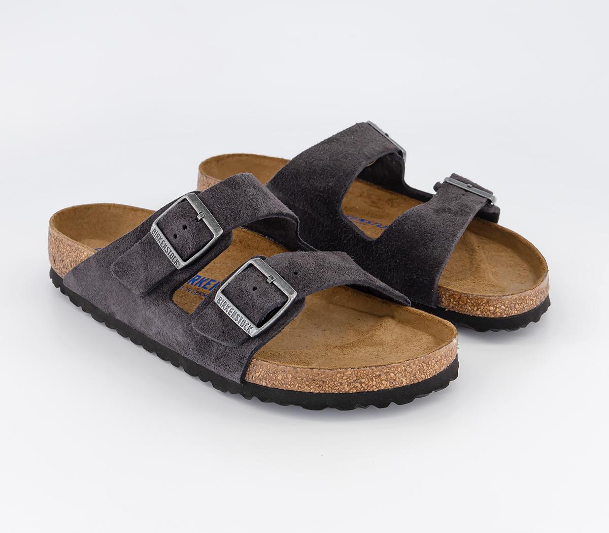 Birkenstock Mens Arizona Two Strap Sandals Velvet Grey Sfb, 9