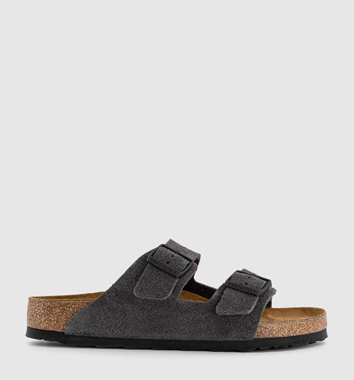 BIRKENSTOCK Arizona Two Strap Sandals M Suede Velvet Grey