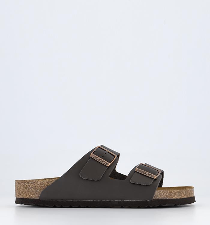 BIRKENSTOCK Arizona Two Strap Sandals Dark Brown Leather