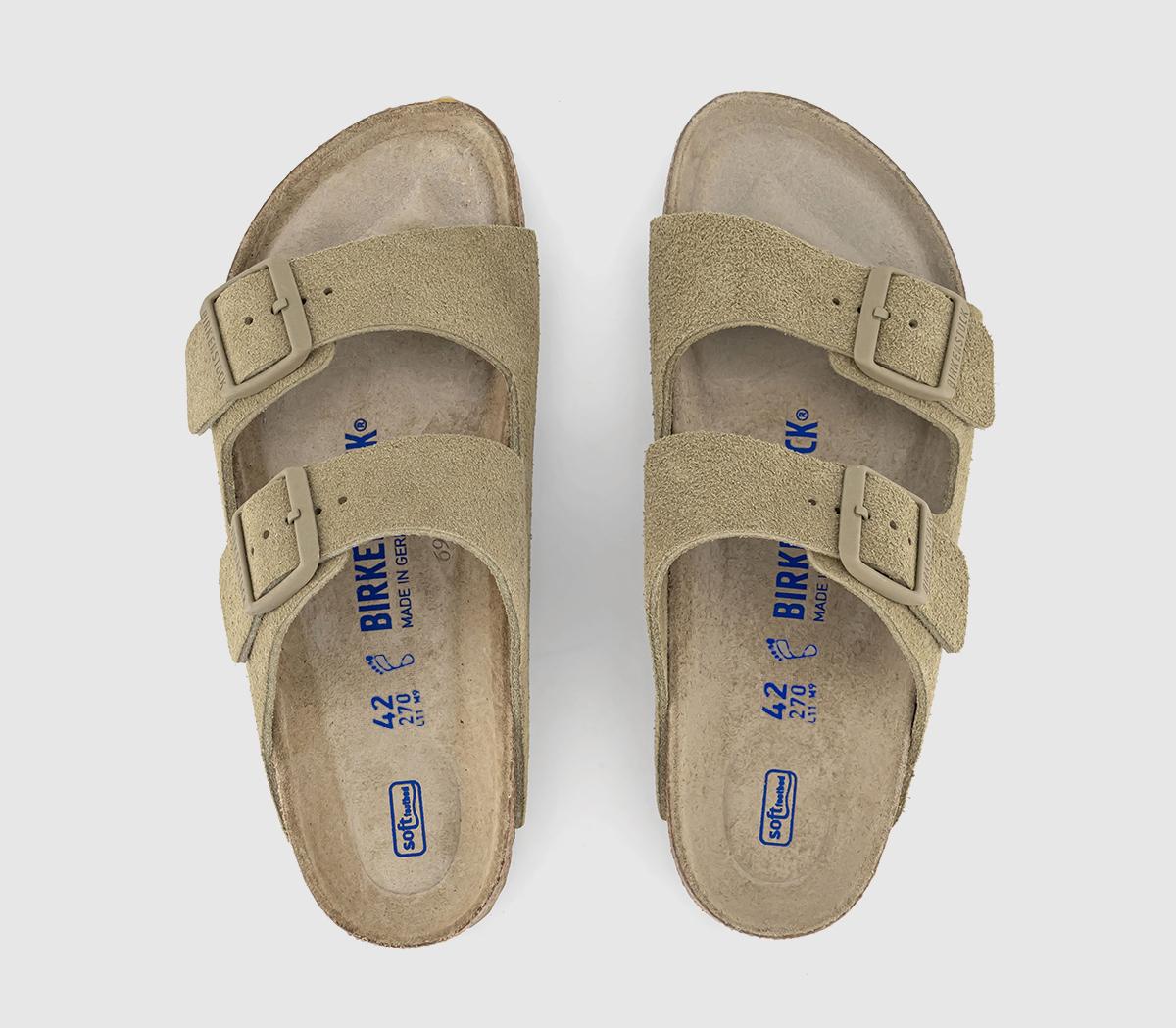 BIRKENSTOCKArizona Two Strap Soft Footbed Sandals BIRKENSTOCKArizona Two Strap Soft Footbed SandalsSuede Faded Khaki Sfb