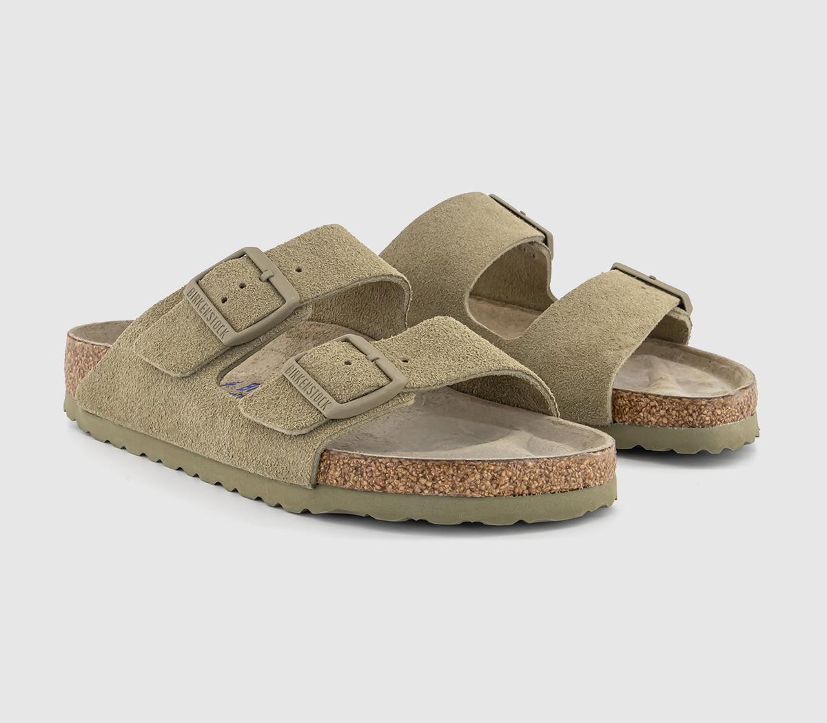 BIRKENSTOCKArizona Two Strap Soft Footbed Sandals BIRKENSTOCKArizona Two Strap Soft Footbed SandalsSuede Faded Khaki Sfb
