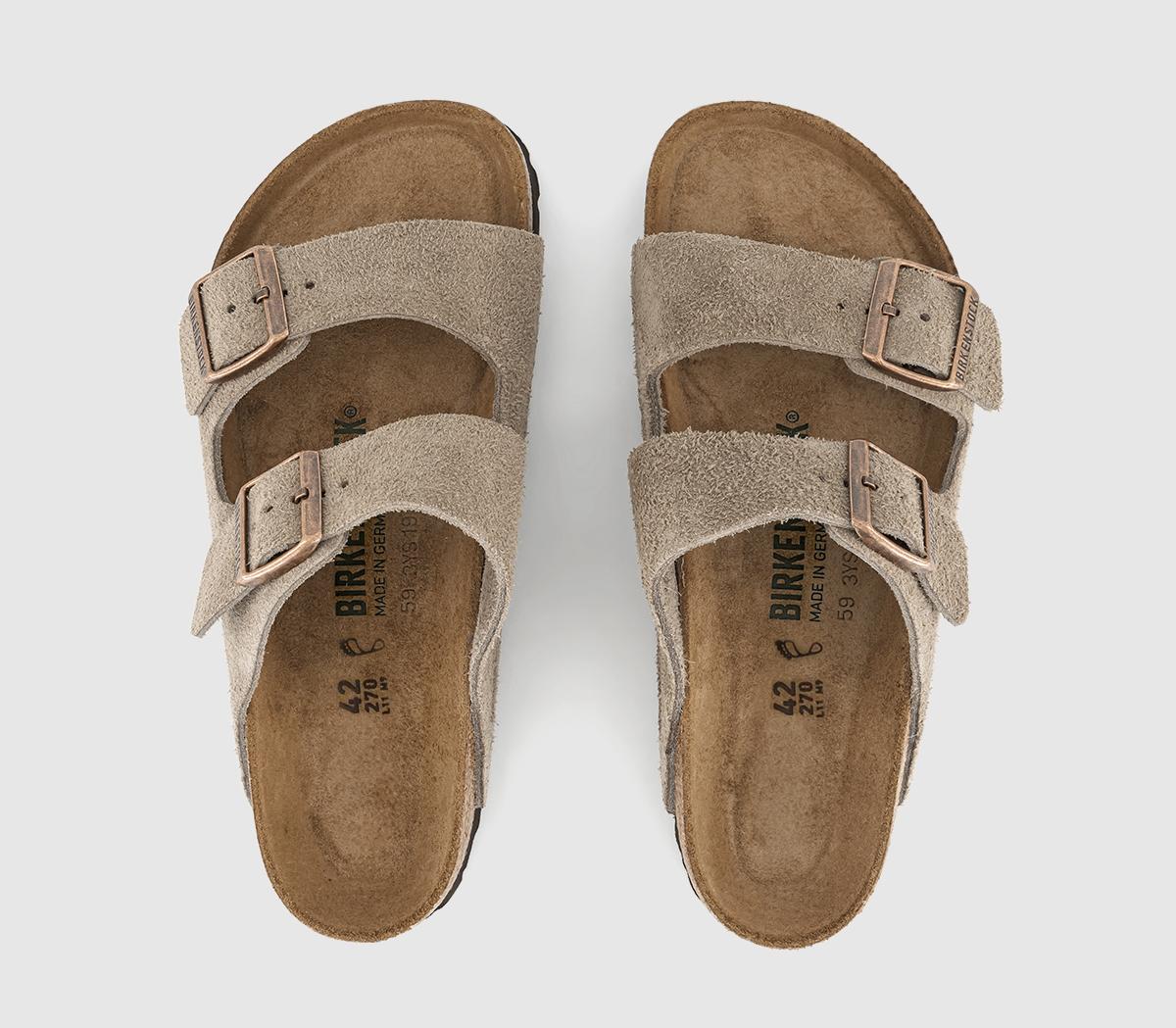 BIRKENSTOCK Arizona Two Strap Sandals Taupe Suede - Men’s Sandals