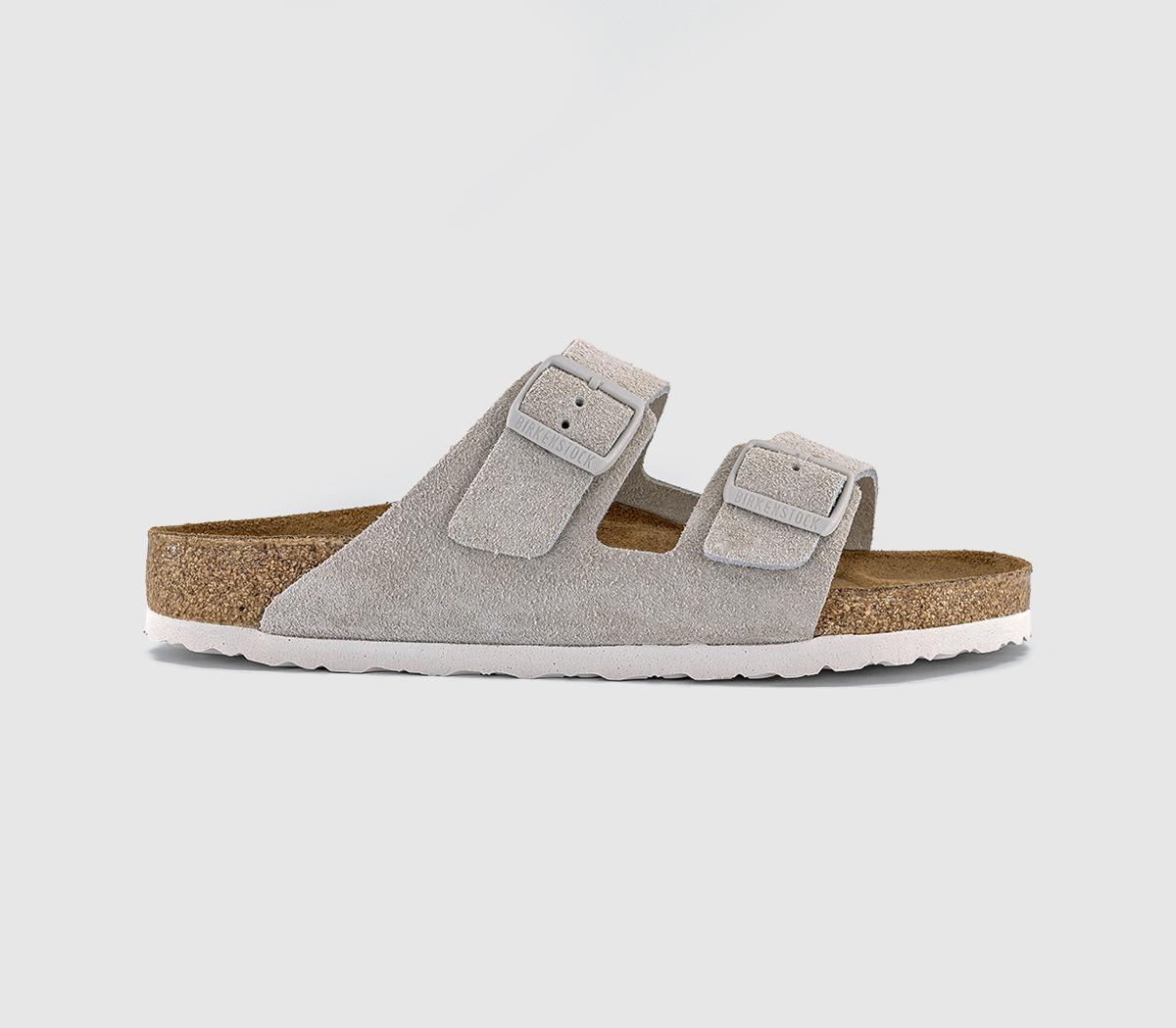 Birkenstock Arizona Two Strap Sandals Oyster Suede  Natural in Men's Size 9.5, Office Shoes