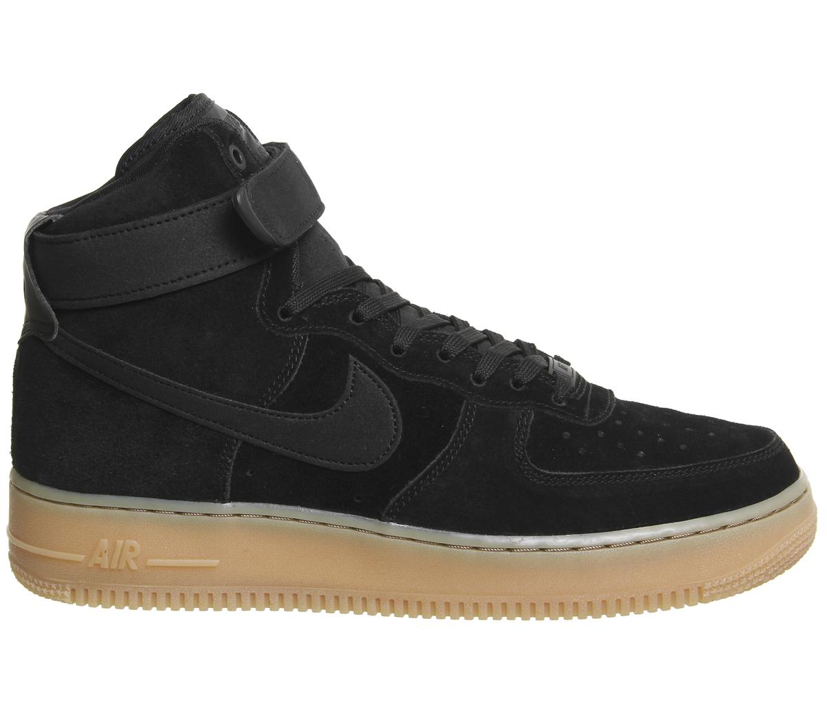 Nike Air Force 1 Hi Trainers Black Gum M - Basketball Shoes