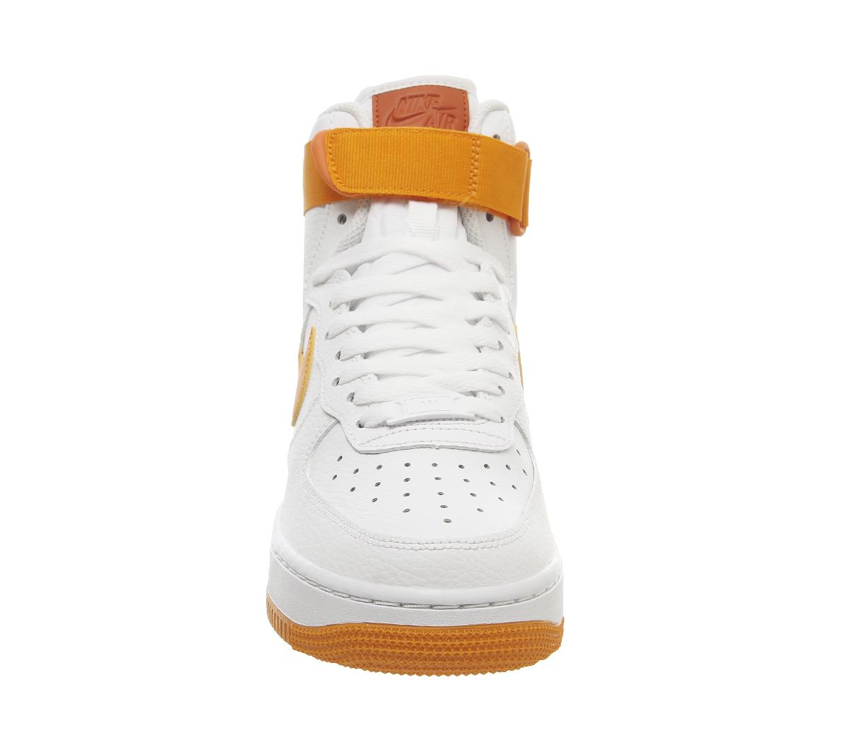 NikeAir Force 1 HiWhite Orange Peel Campfire Orange F