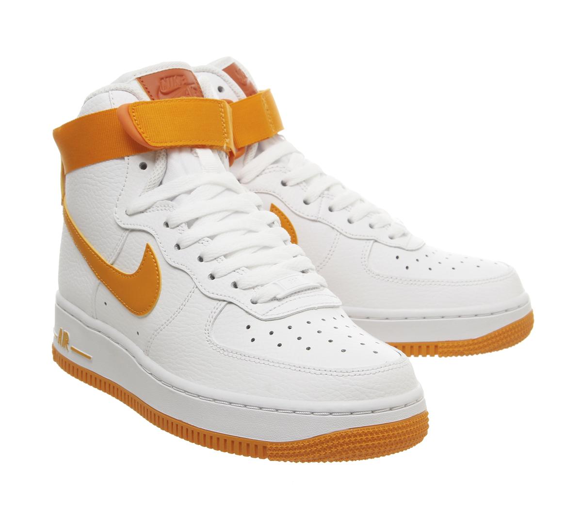 NikeAir Force 1 HiWhite Orange Peel Campfire Orange F