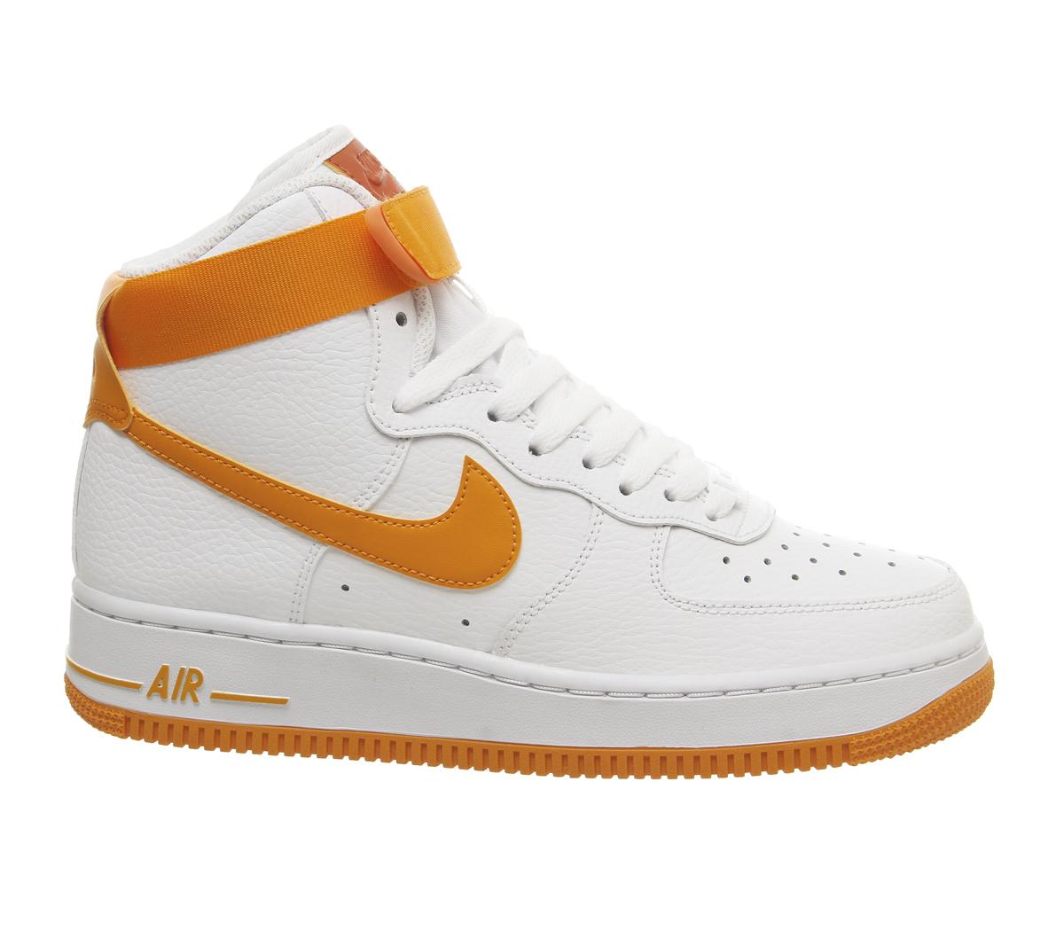 NikeAir Force 1 HiWhite Orange Peel Campfire Orange F
