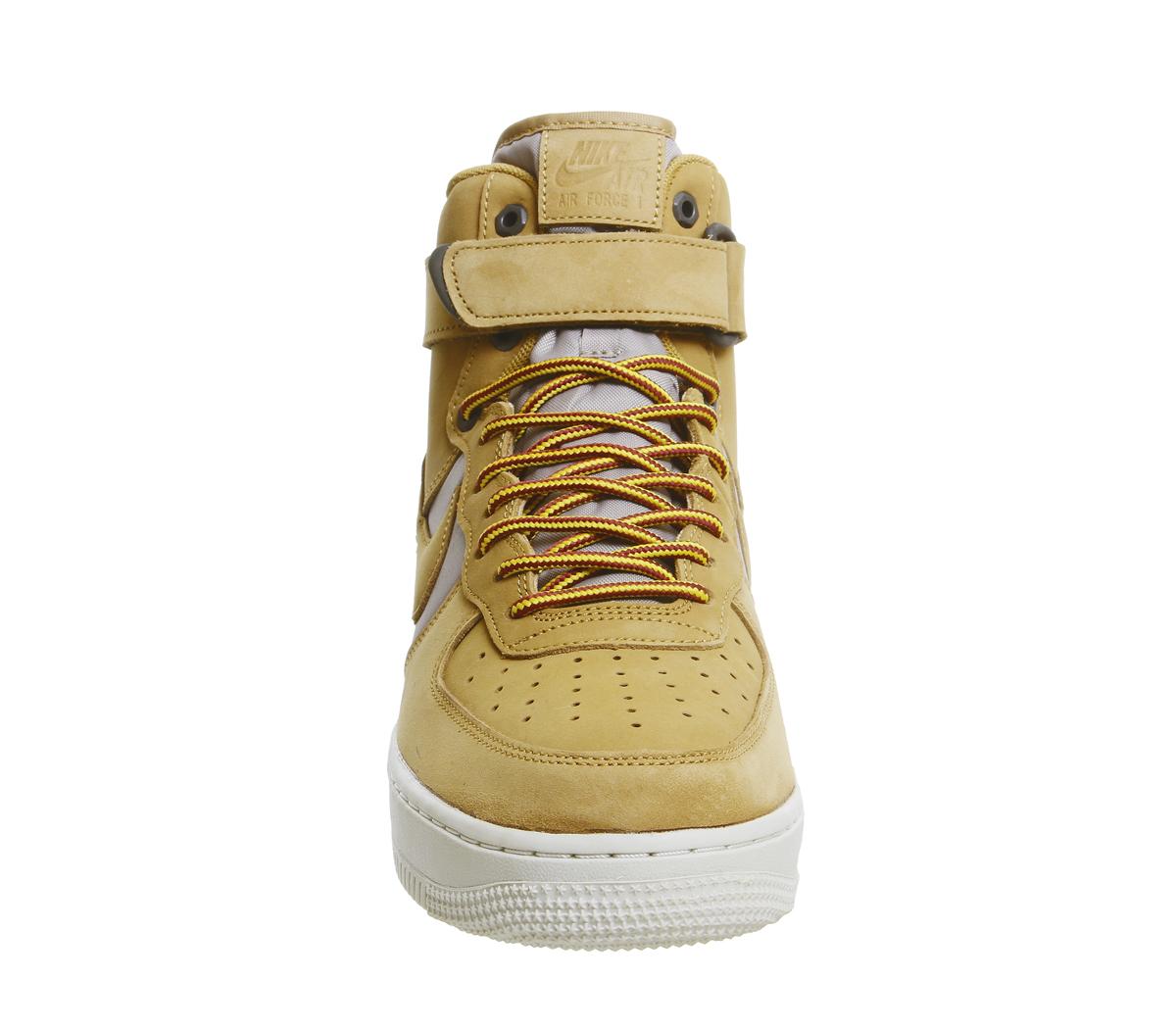 NikeAir Force 1 HiMonarch Wheat Gold Black