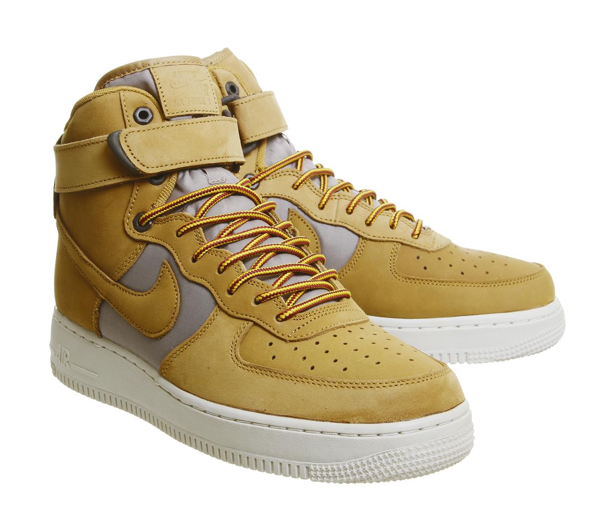 NikeAir Force 1 HiMonarch Wheat Gold Black
