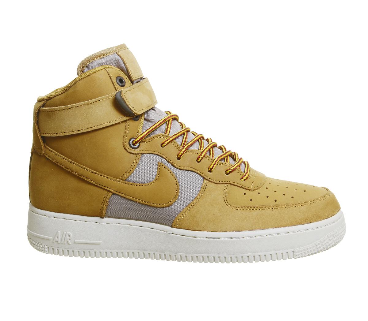 NikeAir Force 1 HiMonarch Wheat Gold Black