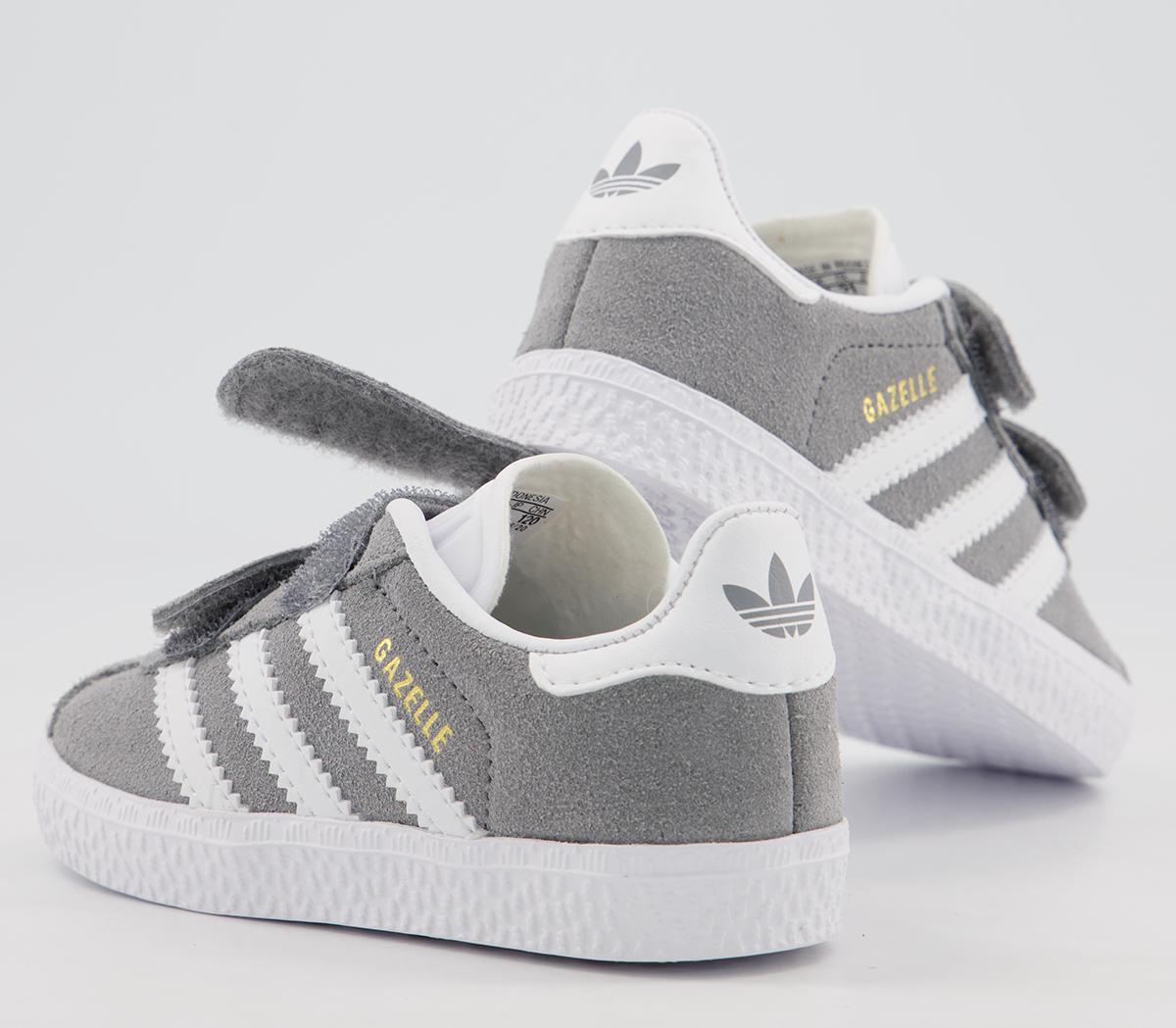 adidas gazelle silver green womens adidas Gazelle Shoes - Kids - Grey Three / Cloud White / Gold main image 0