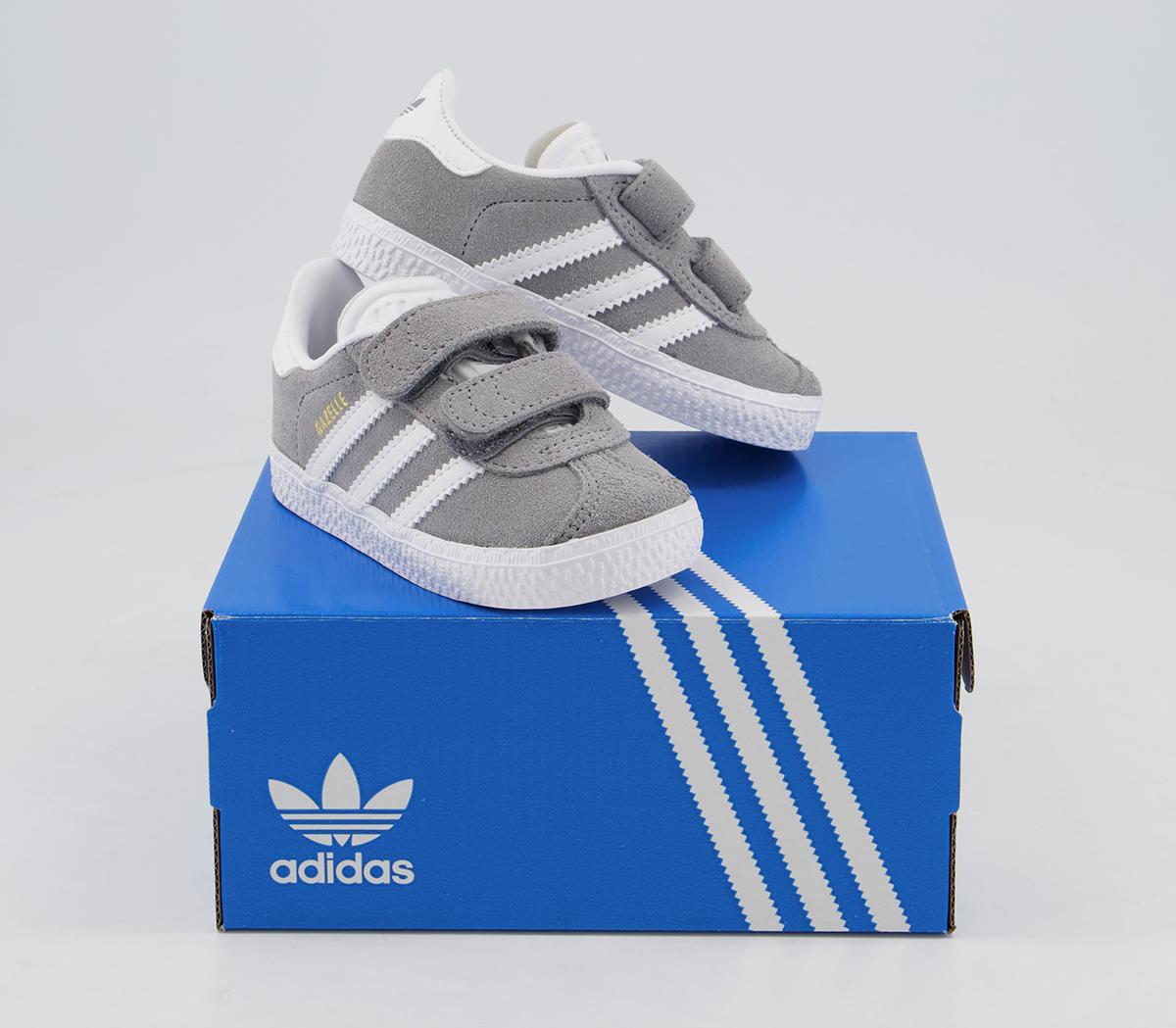 adidas Gazelle 2 Infant Trainers Grey White - Unisex