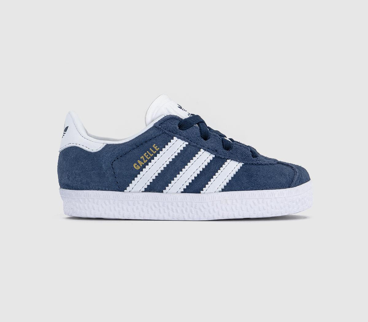 adidas Gazelle 2 Infant Trainers Collegiate Navy Cloud White Cloud White Unisex