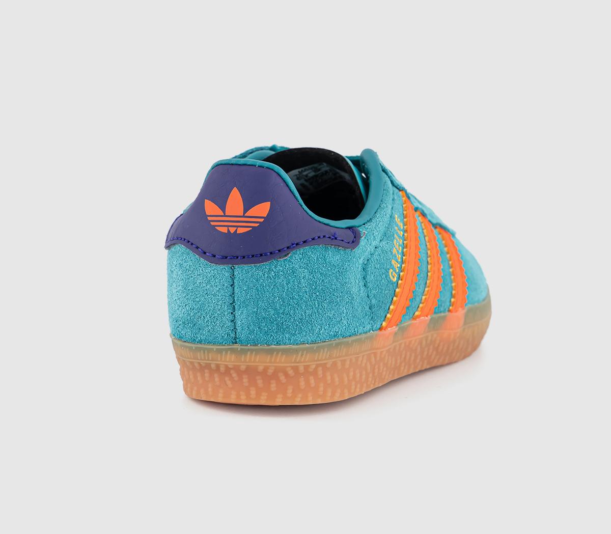 adidasGazelle 2 Infant Trainers adidasGazelle 2 Infant TrainersPure Teal Impact Orange Collegiate Purple