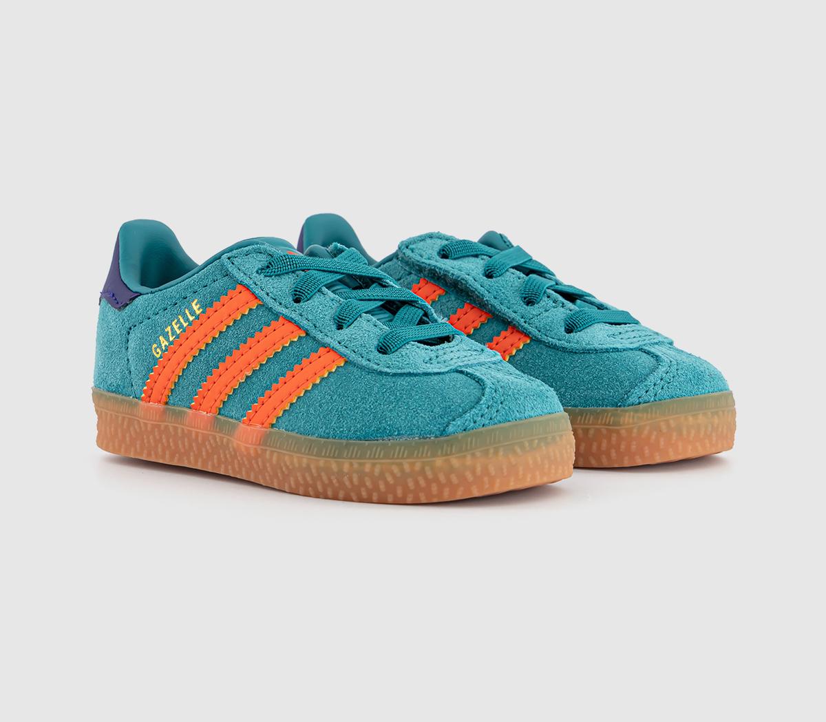 adidasGazelle 2 Infant Trainers adidasGazelle 2 Infant TrainersPure Teal Impact Orange Collegiate Purple