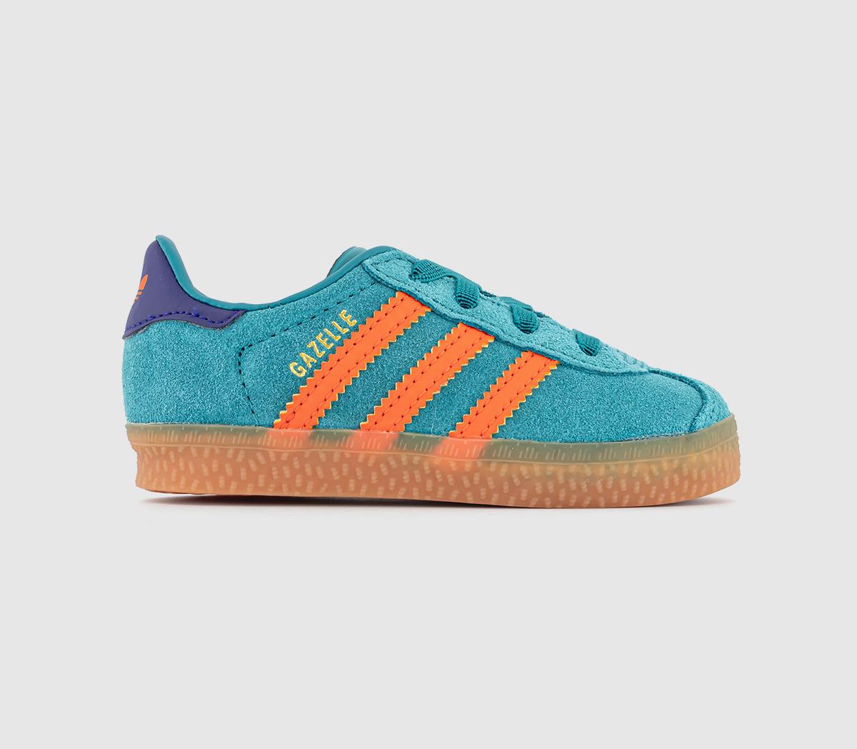 adidasGazelle 2 Infant Trainers adidasGazelle 2 Infant TrainersPure Teal Impact Orange Collegiate Purple