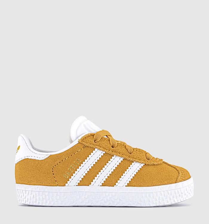 adidas Gazelle 2 Infant Trainers Preloved Yellow White Gold